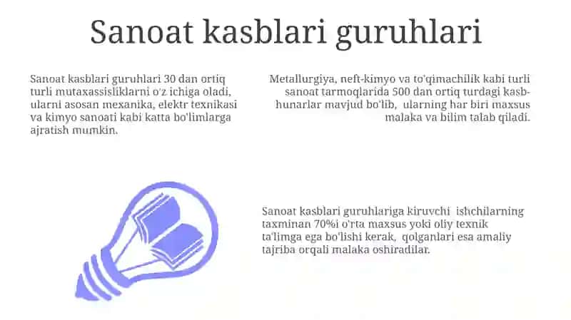 Kasplar tiplari, turkumlari,guruhlari haqida ma'lumot 3