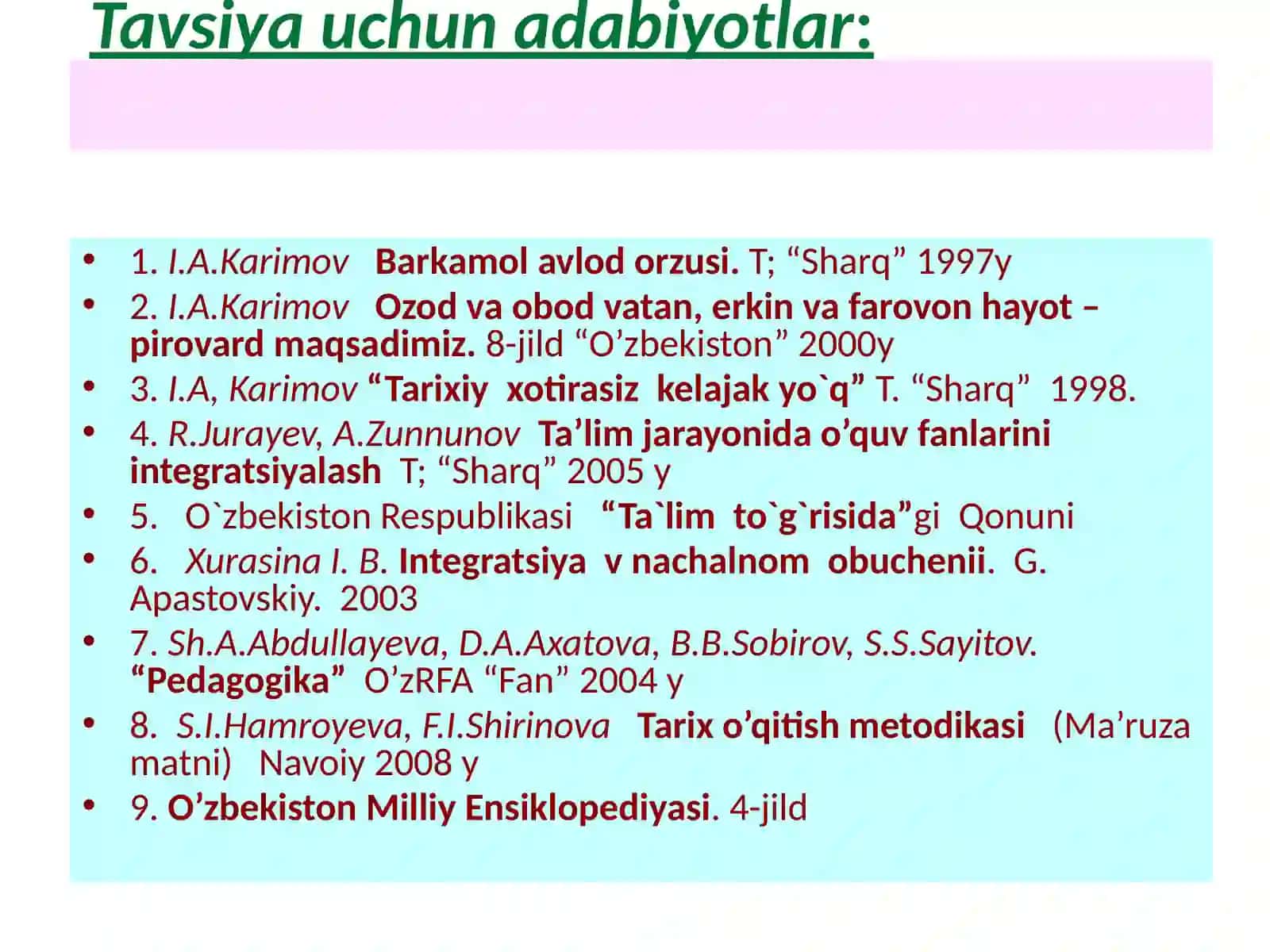 Tarix ta’limiga integratsion yondashishning pedagogik shart-sharoitlari 3