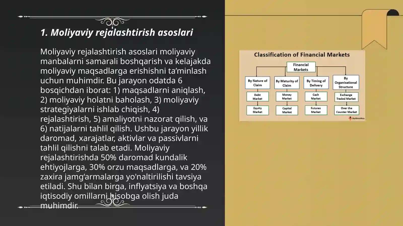 Moliyaviy rejalashtirish va tartibga solish 3