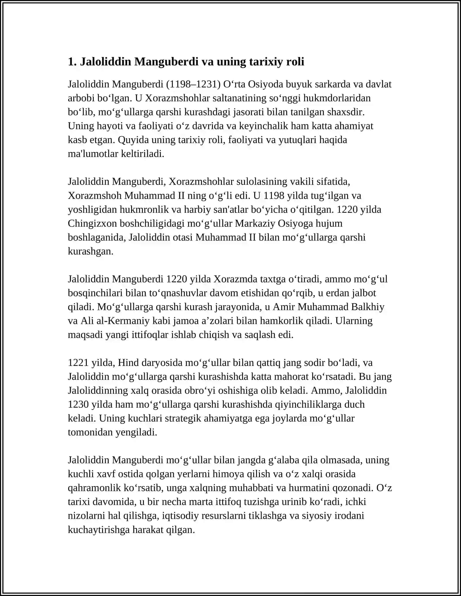 JALOLIDDIN MANGUBERDI VATAN HIMOYACHISI 3