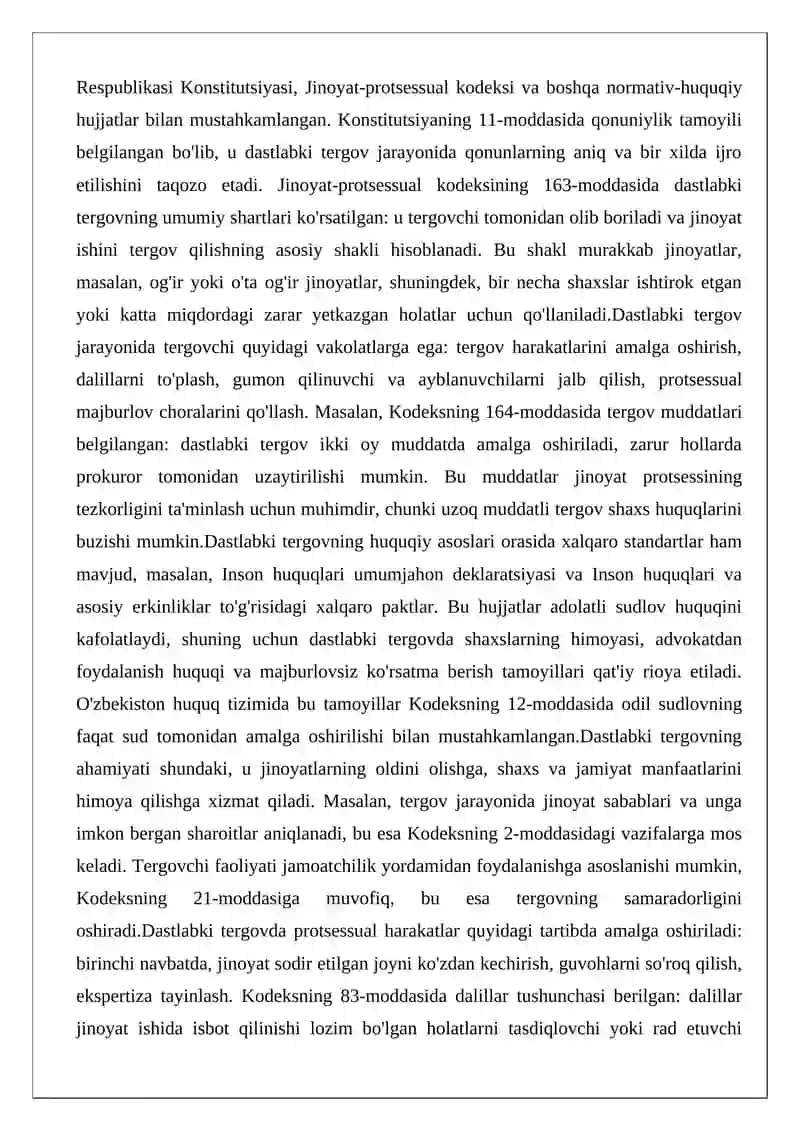 Zamonaviy huquqiy davlatda jinoyat-protsessual faoliyatning asosiy maqsadi 3