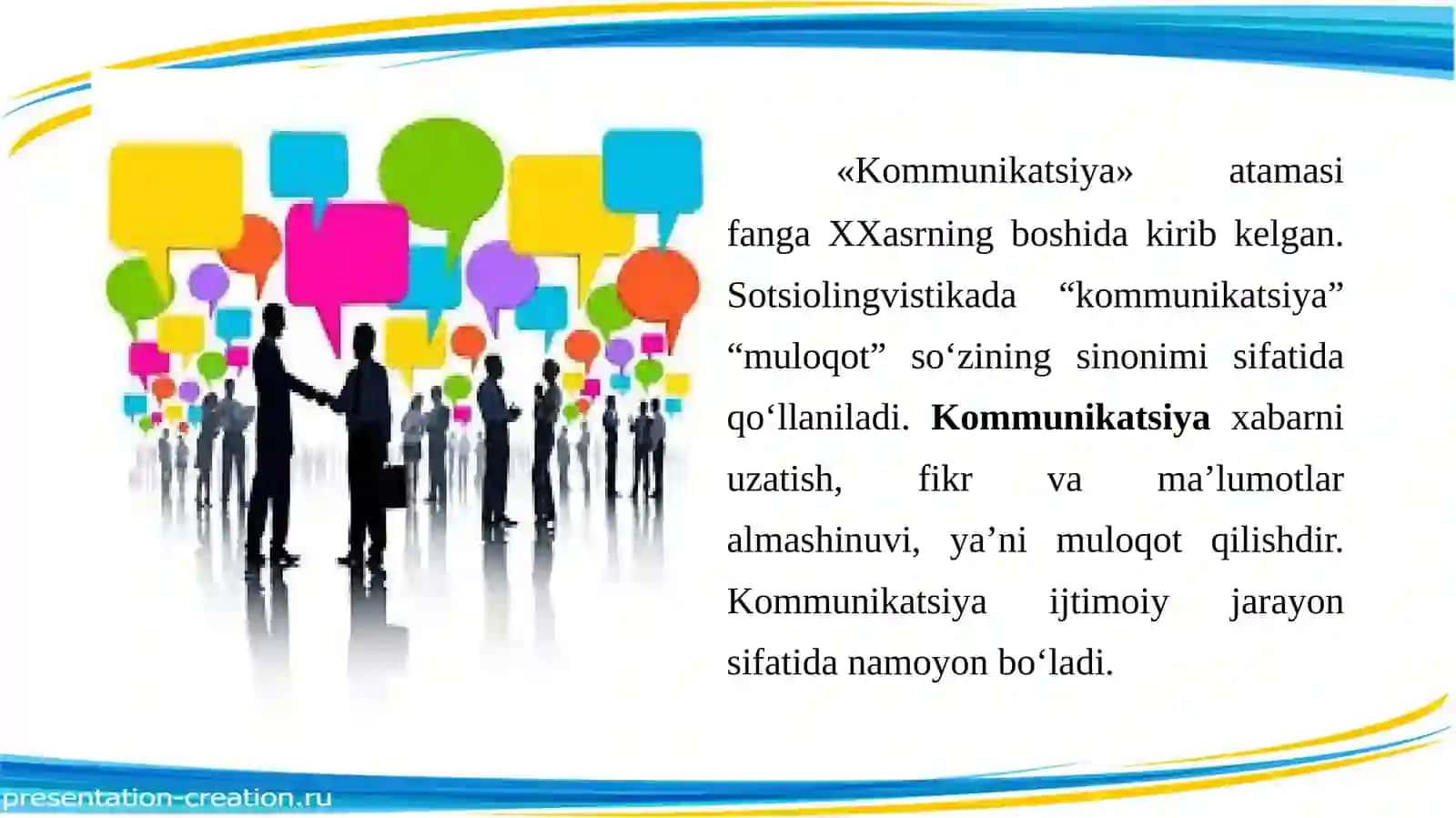 Sohada o‘zbek tilida muloqot va kommunikatsiya jarayoni. Yozma va og‘zaki muloqot va uning  xususiyatlari 3