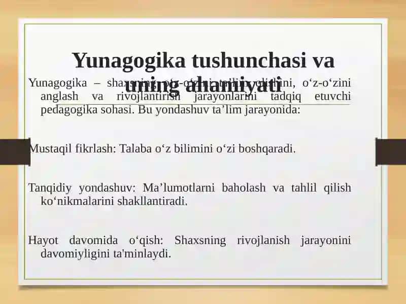 Yunagogikapedagogikaning mustaqil sohasi 3