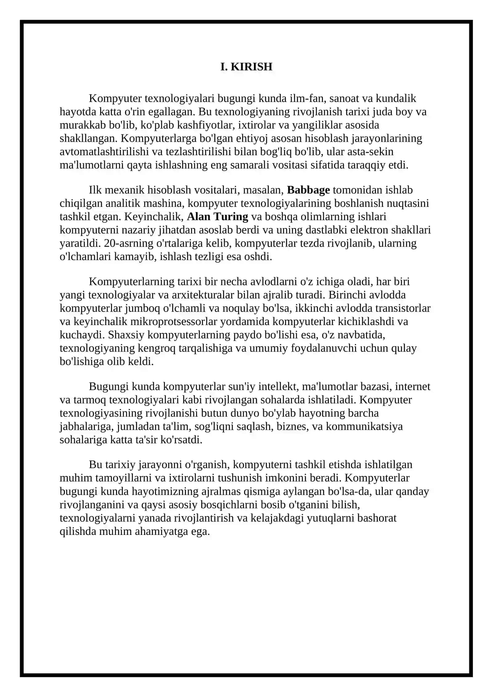 Kompyuterni tashkil etilishi fanidan MUSTAQIL ISH 2 3