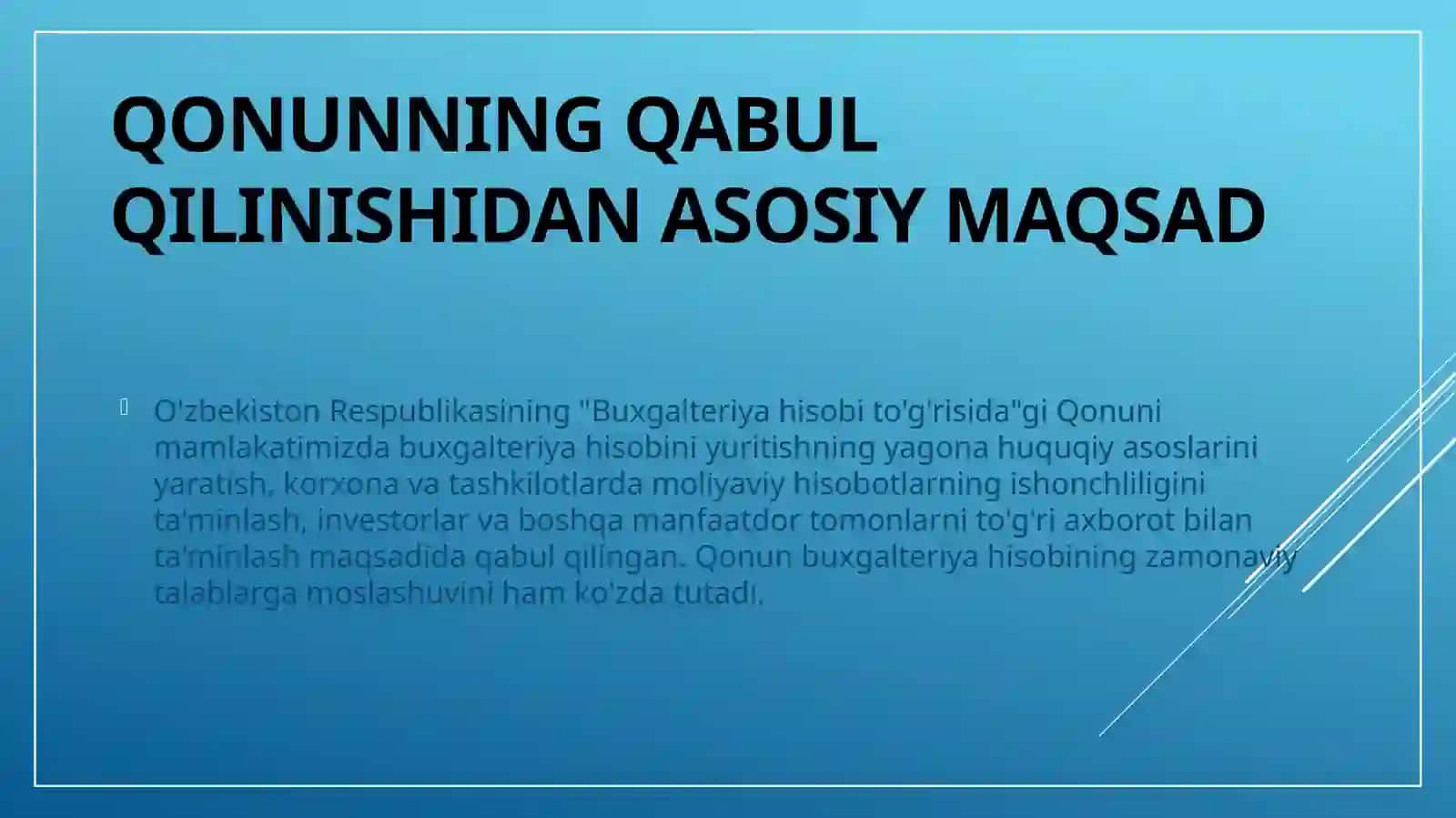 O'zbekiston Respublikasining Buxgalteriya hisobi to'g'risidagi qonuni 3