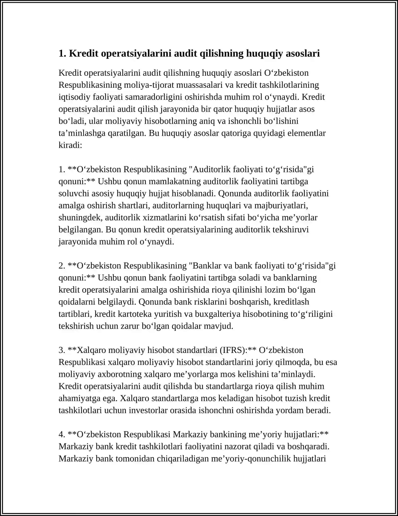 KREDIT OPERATSIYALARINI AUDIT QILISH 3