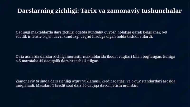 Dars zichligi va xronometraj otkazish usullari 3