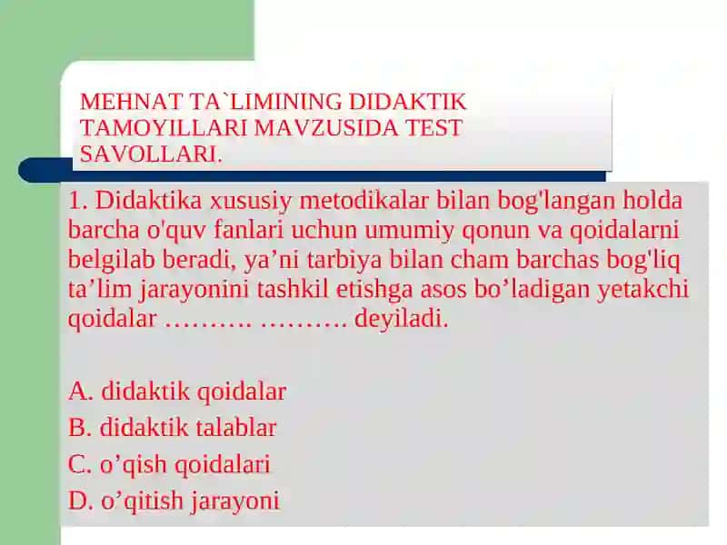 Test savollarini tuzish 3