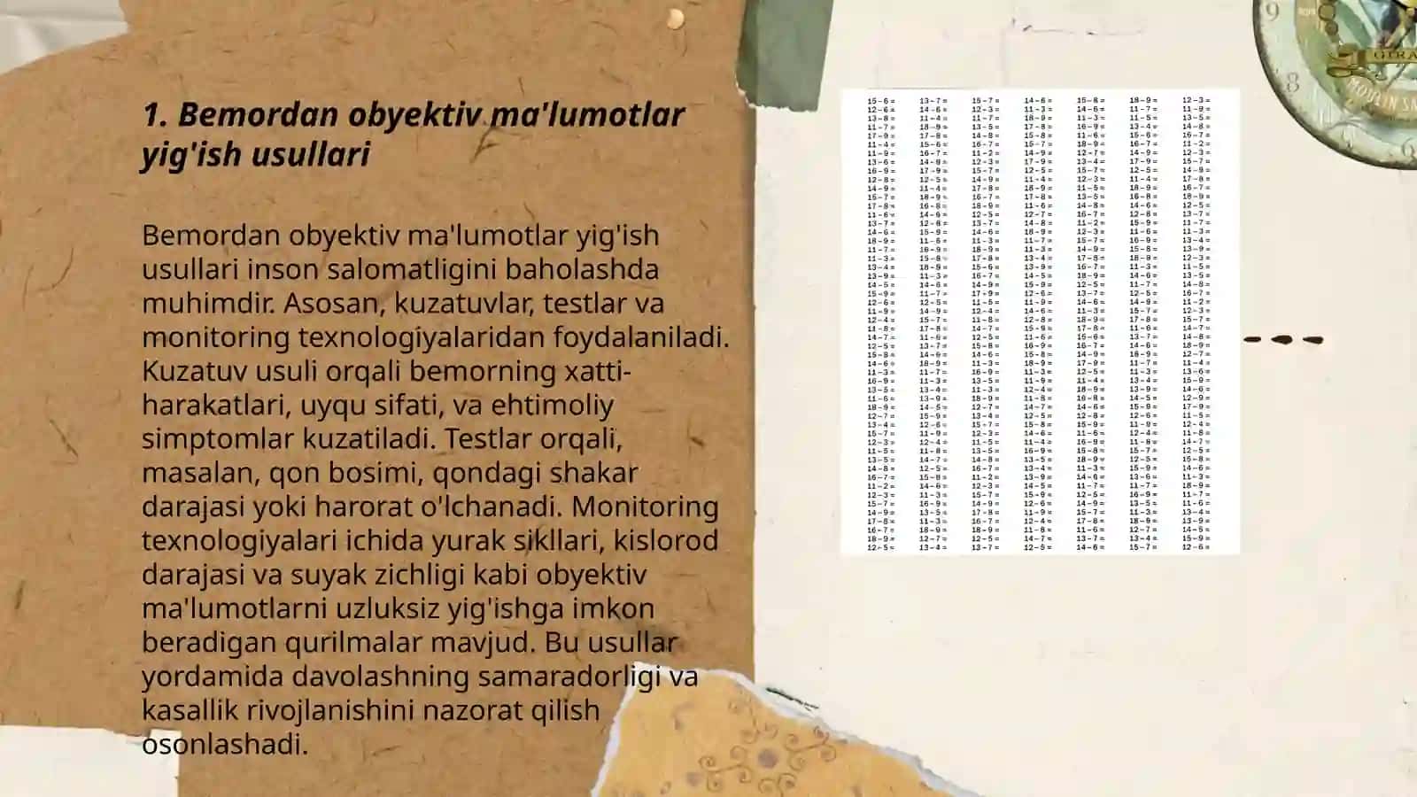 Bemordan obyektiv va subyektiv ma'lumotlar to'plash 3