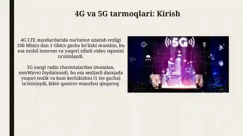 4g va 5g tarmoqlari. Aloqa stansyalarida tarmoq yo'li 3