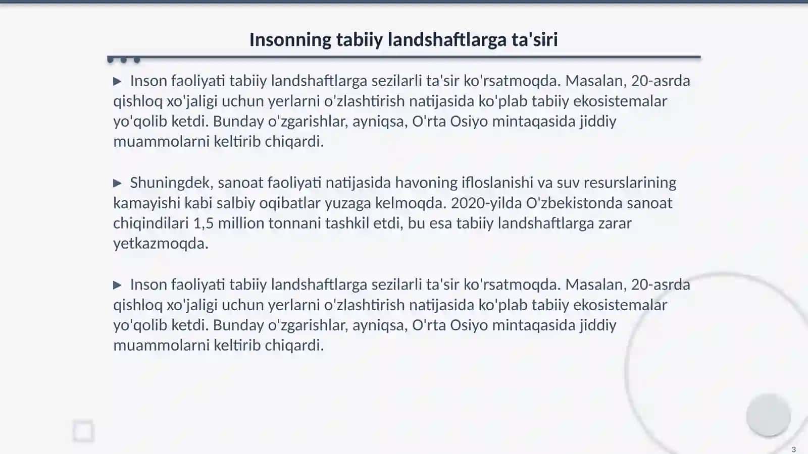 Inson va tabiiy landshaftlar 3