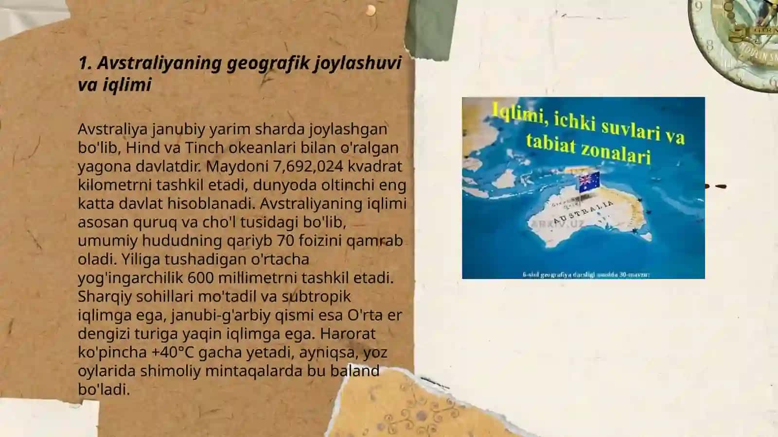 Avstraliya materigining iqlimi va ichki suvlari 3