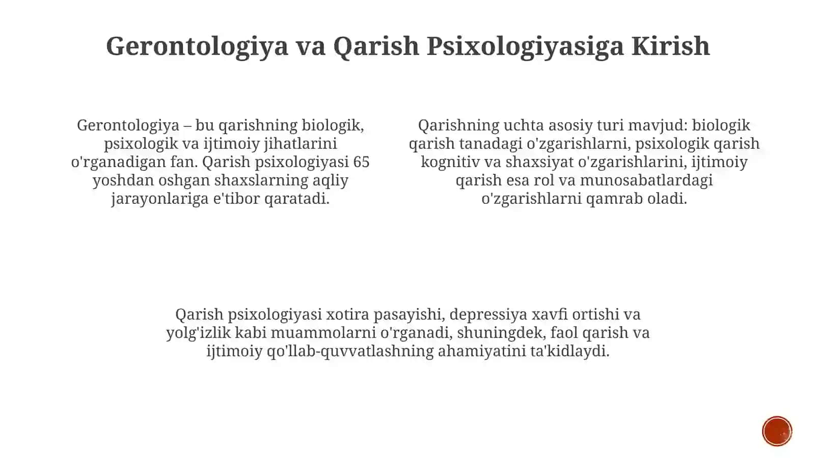 Gerontologiya va Qarish Psixologiyasiga Kirish 3