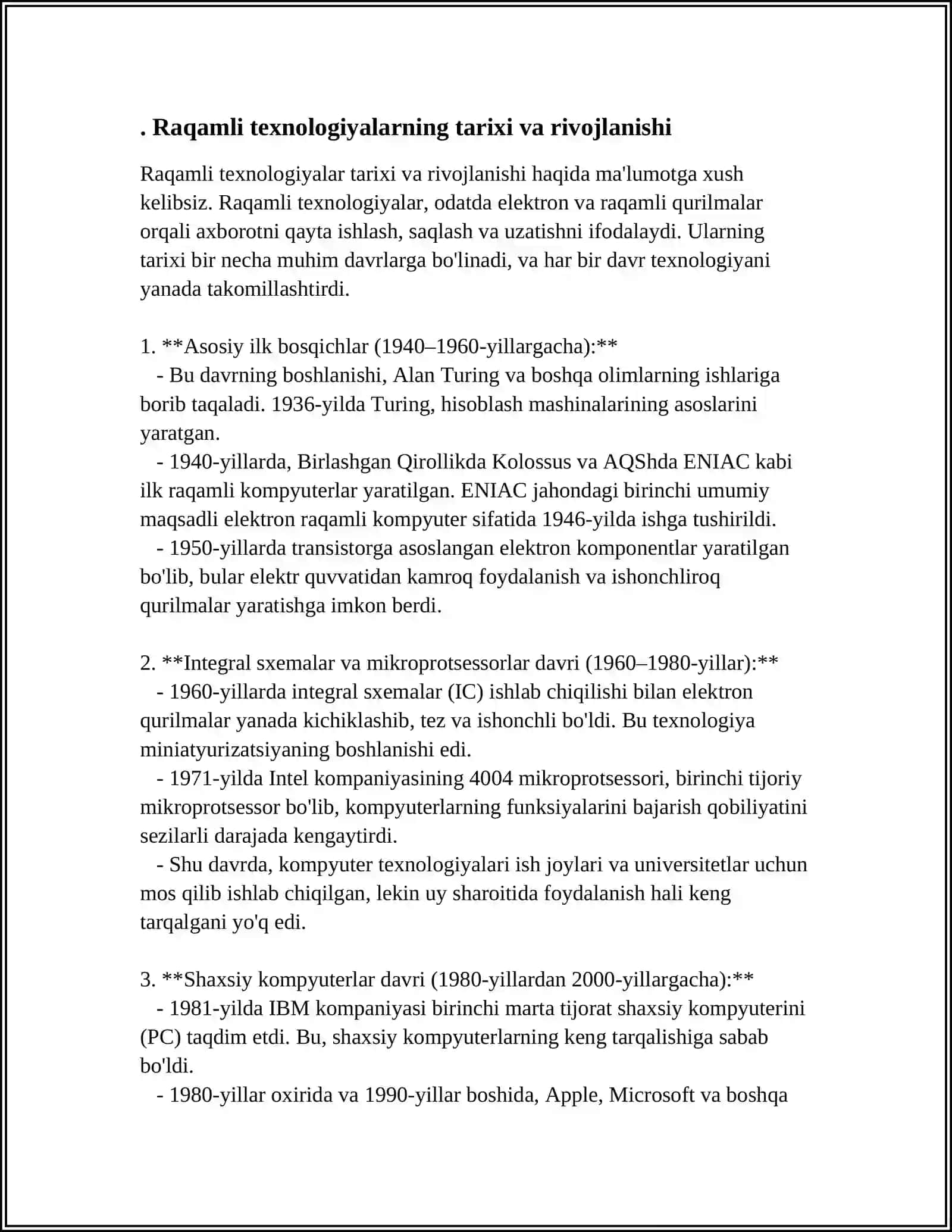 RAQAMLI TEXNOLOGIYALAR HAQIDA TUSHUNCHA 3