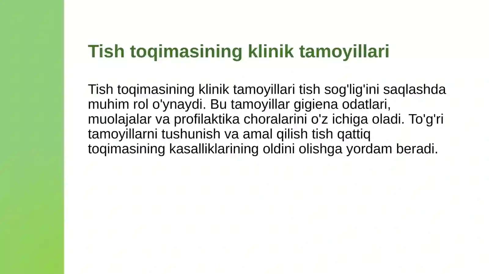 Tish toqimasining klinik tamoyillari 3