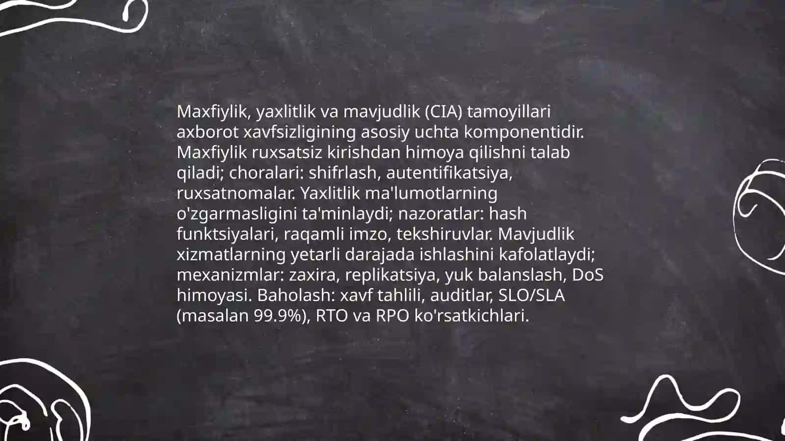 Xavfsizlikni ta'minlash tamoyillari va uslublarini tahlil qilish 3