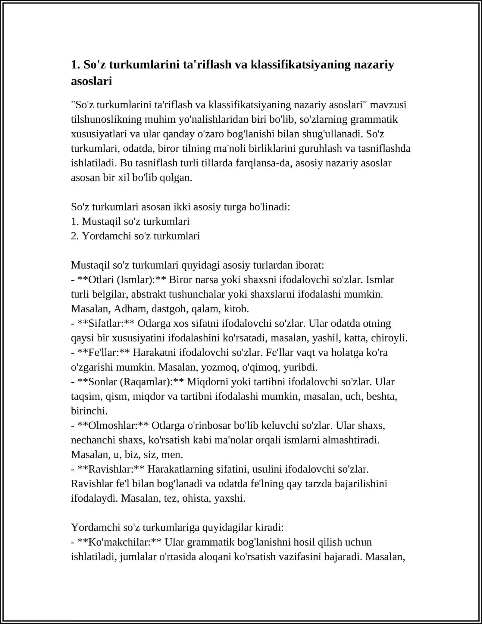 TURLI TILLARDA SO’Z TURKUMLARINI TASNIFLASH TAMOYILLARI 3