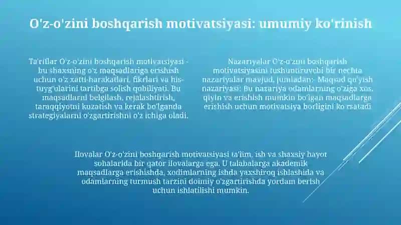 Talabalarda O'Zini Idora Qilish Motvatsiyasi Shakllanishining Psixologik Xususiyatlari 3