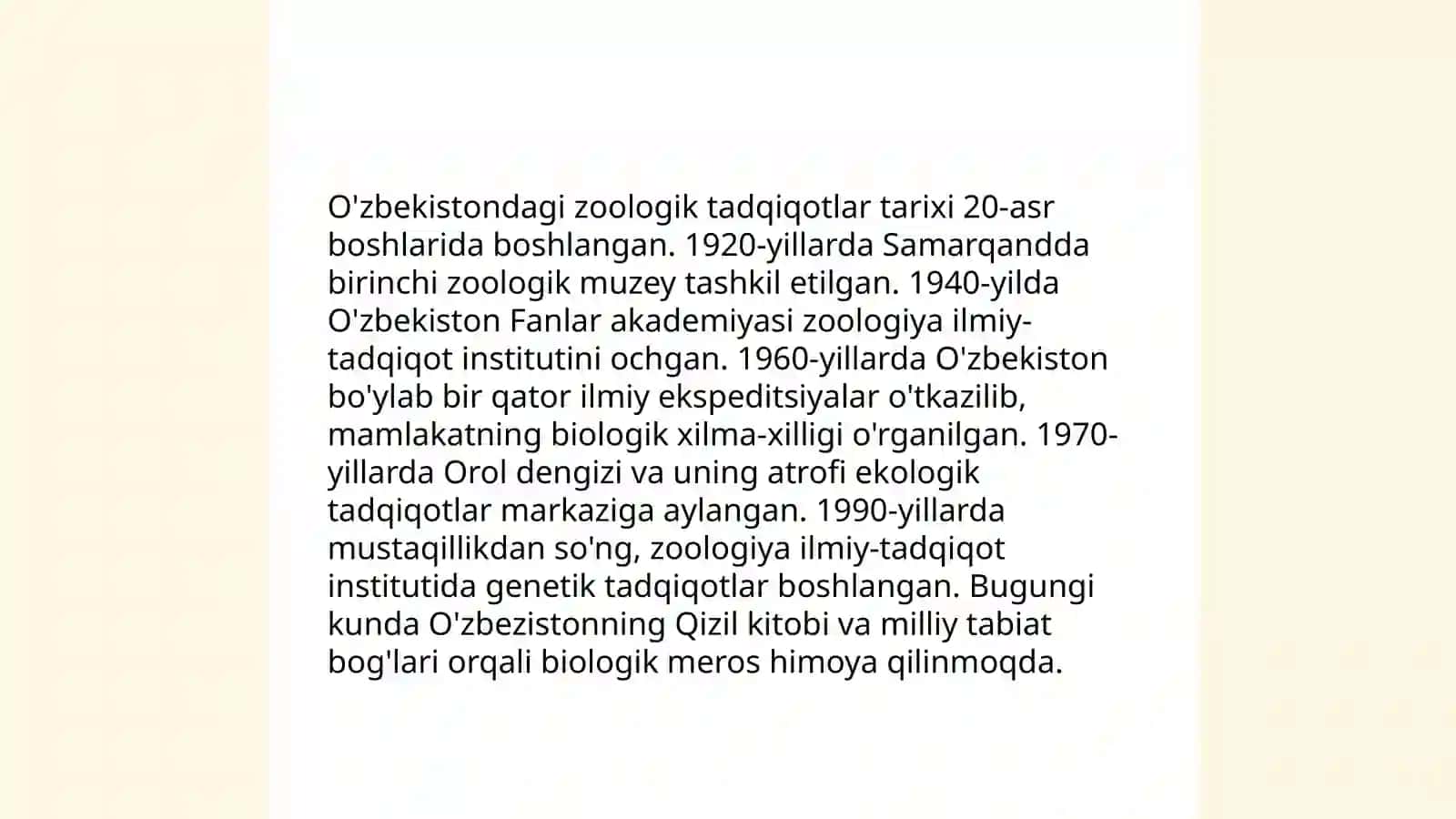 O'zbekistonda zoologik tadqiqotlarning rivojlanishi 3