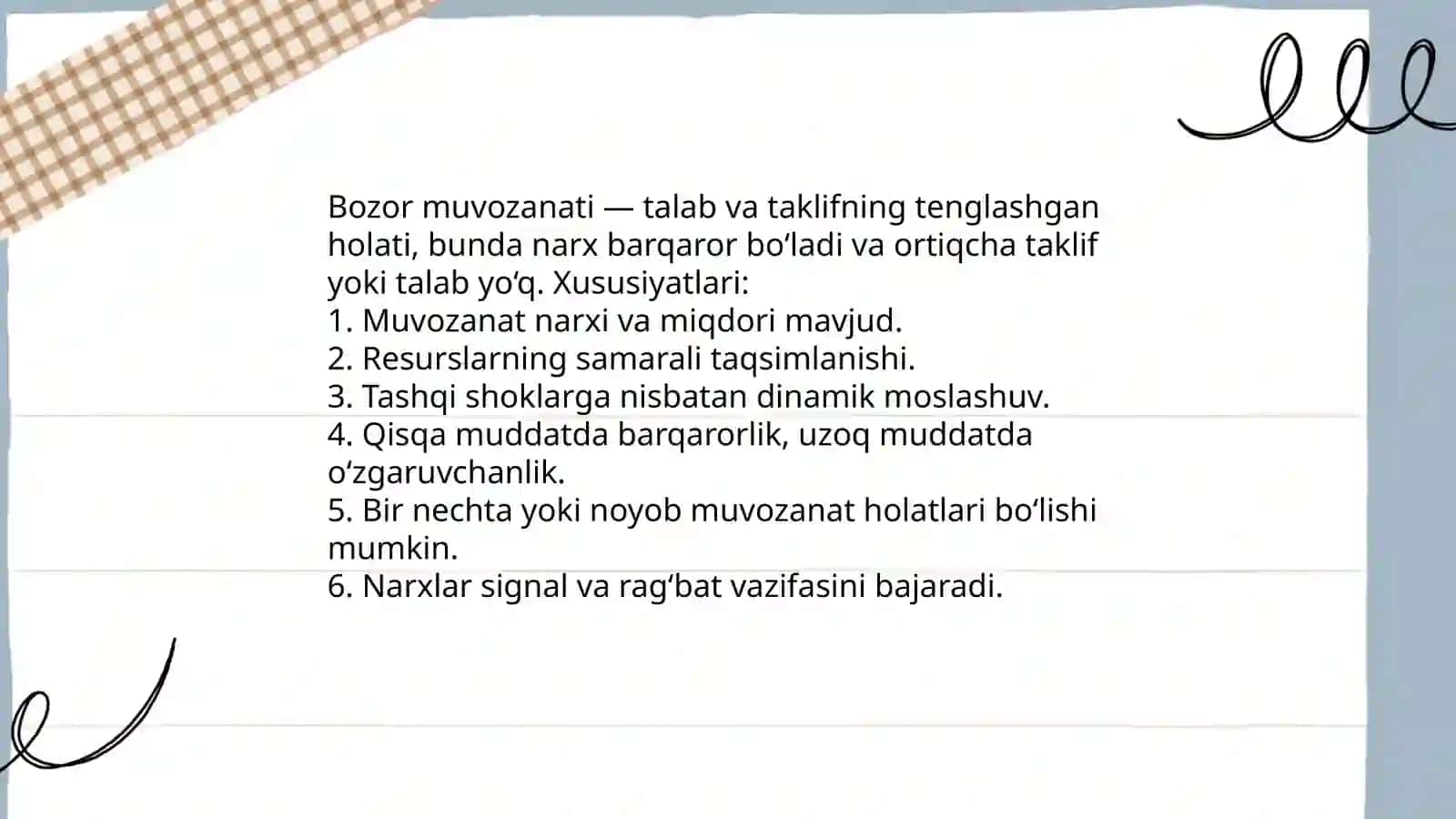 Bozor muvozanati 3