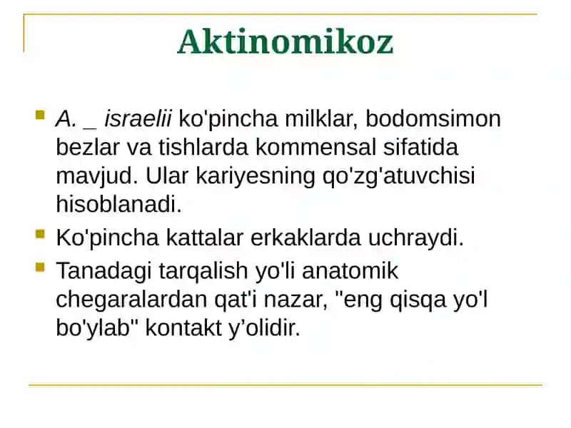 Surunkali va parazitar xirurgik infektsiya 3