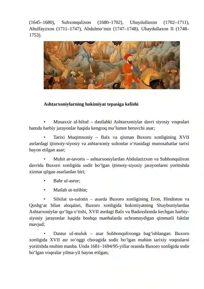 Ashtarxoniylar davlatining hokimiyat tepasiga kelishi 3