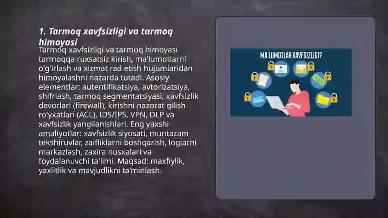 Kibirxavfsizlik va ma’lumotlarni himoyq qilish 3