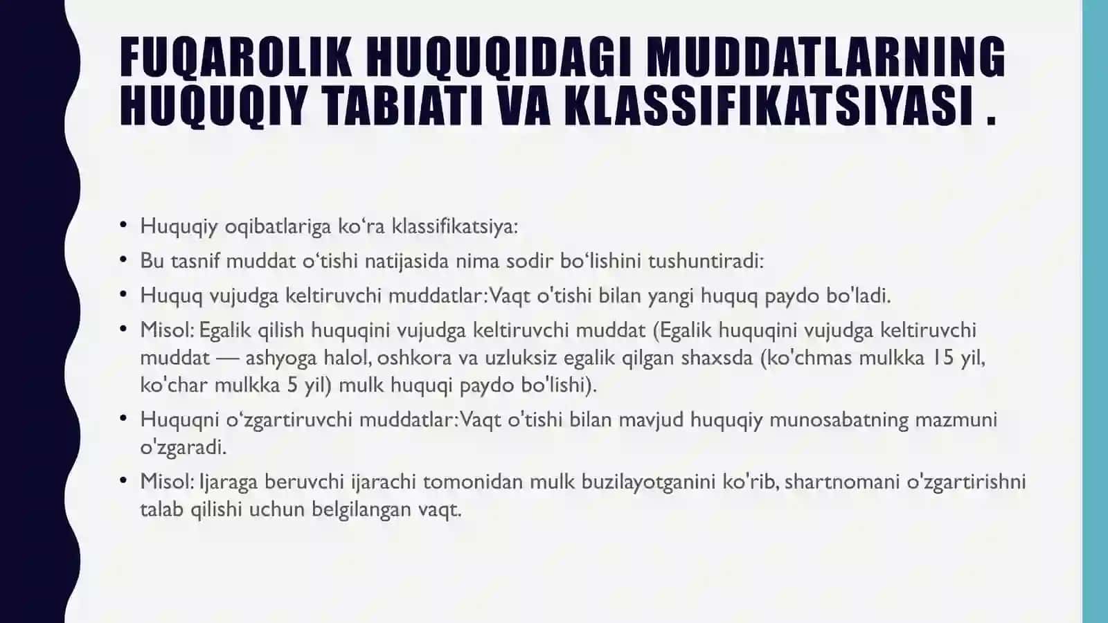 Fuqarolik huquqida muddatlar va davo muddati 3