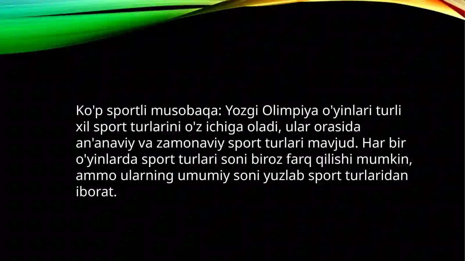 Yozgi Olimpiyao‘yinlarining umumiy tavsifi 3