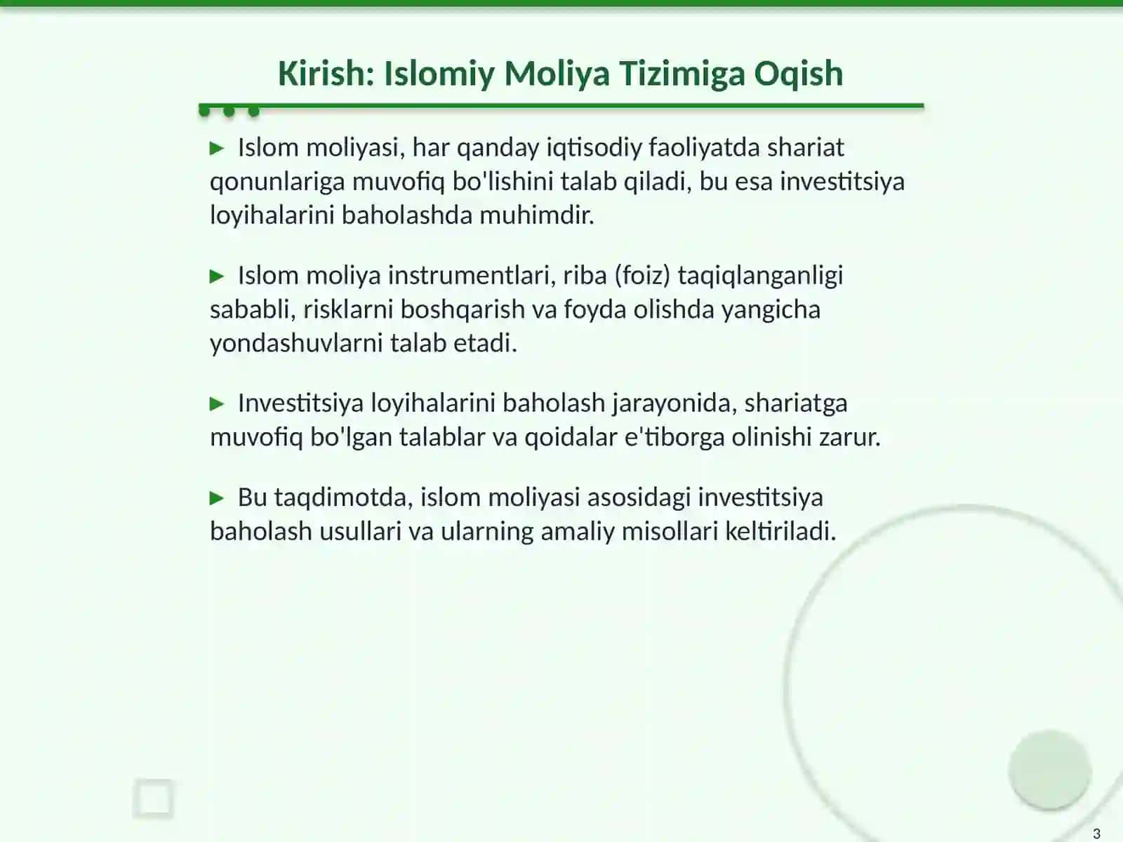 Islom Moliyasi Instrumentlari Asosida Investitsiya Loyihalarini Baholash 3