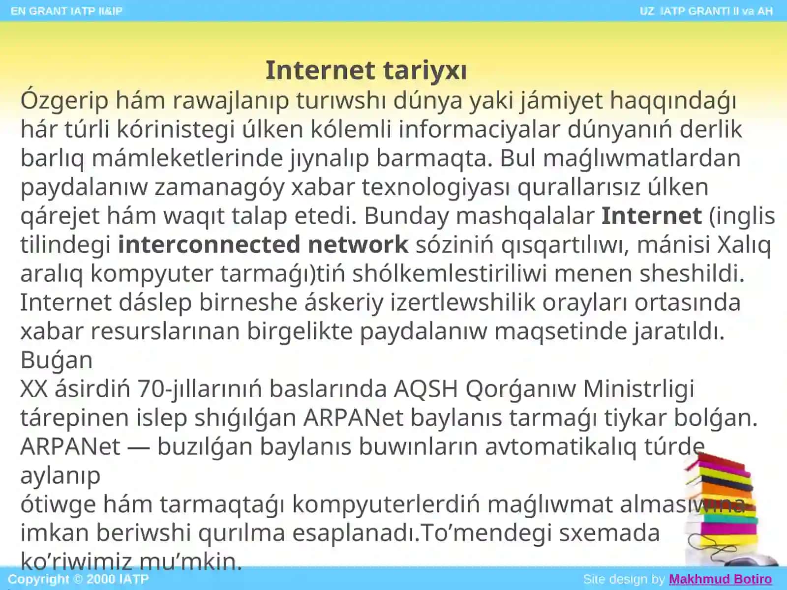 Tema: Internette mag’liwmatlar izlew. 3