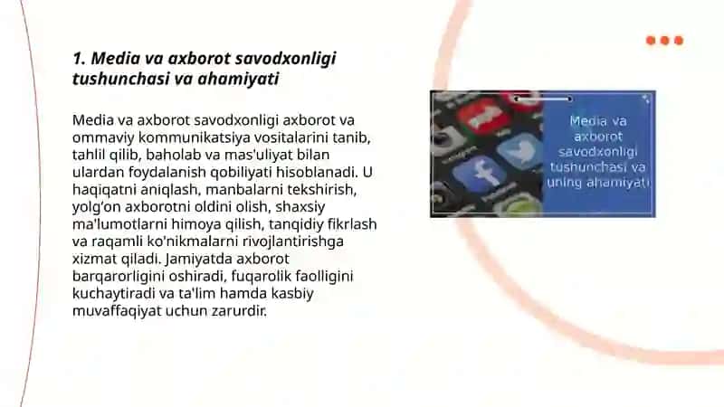 Media va axborot savodxonligi talablari va afzalliklari 3