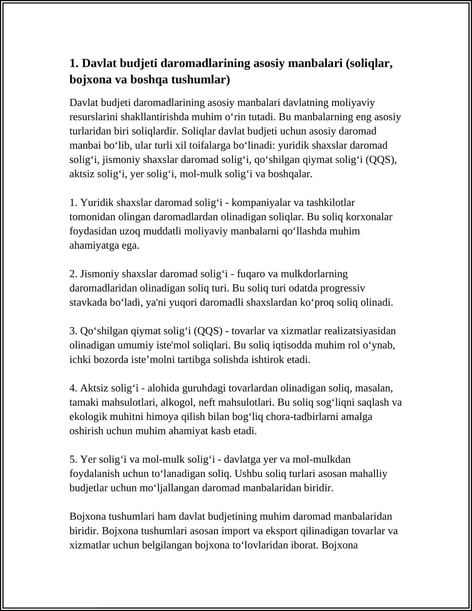 DAVLAT BUDJETI DAROMADLARI VA XARAJATLARI 3