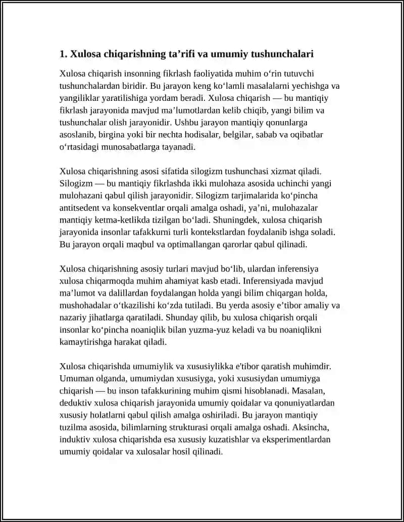 XULASA CHIQARISHNING UMUMIY MANTIQIY TAVSIFI 3