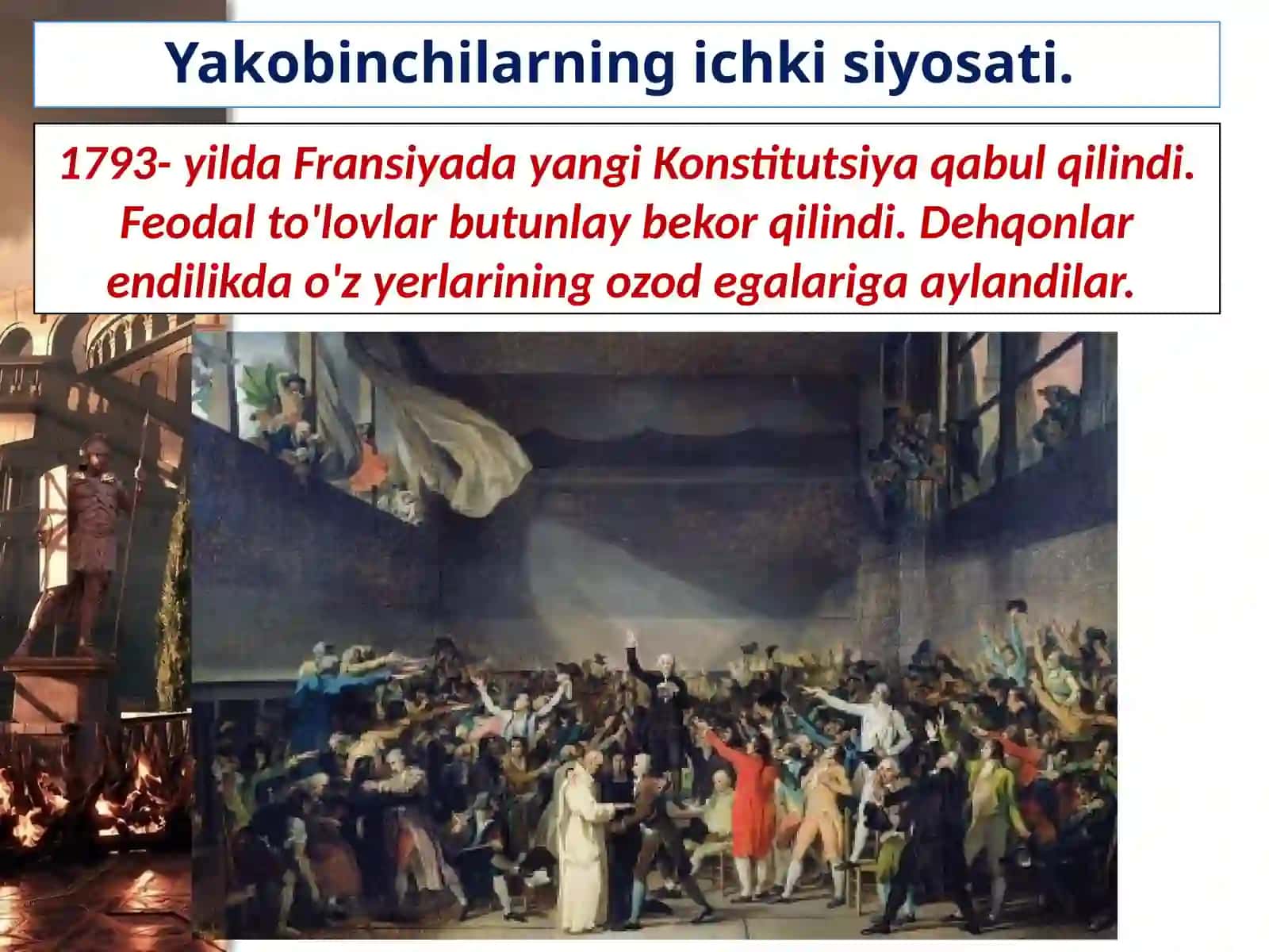 8-sinf Jahon tarixi dars ishlanma. Buyuk fransuz burjua inqilobining yakunlari va tarixiy ahamiyati 3