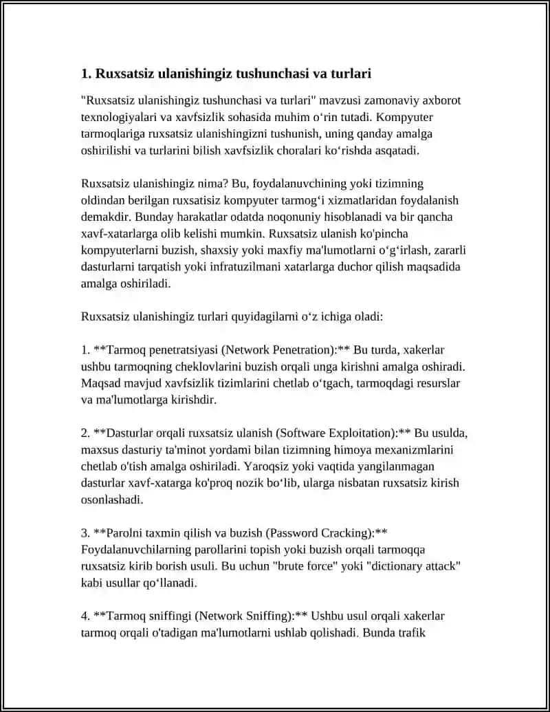 KOMPYUTER TARMOQLARIGA RUXSATSIZ ULANISH 3