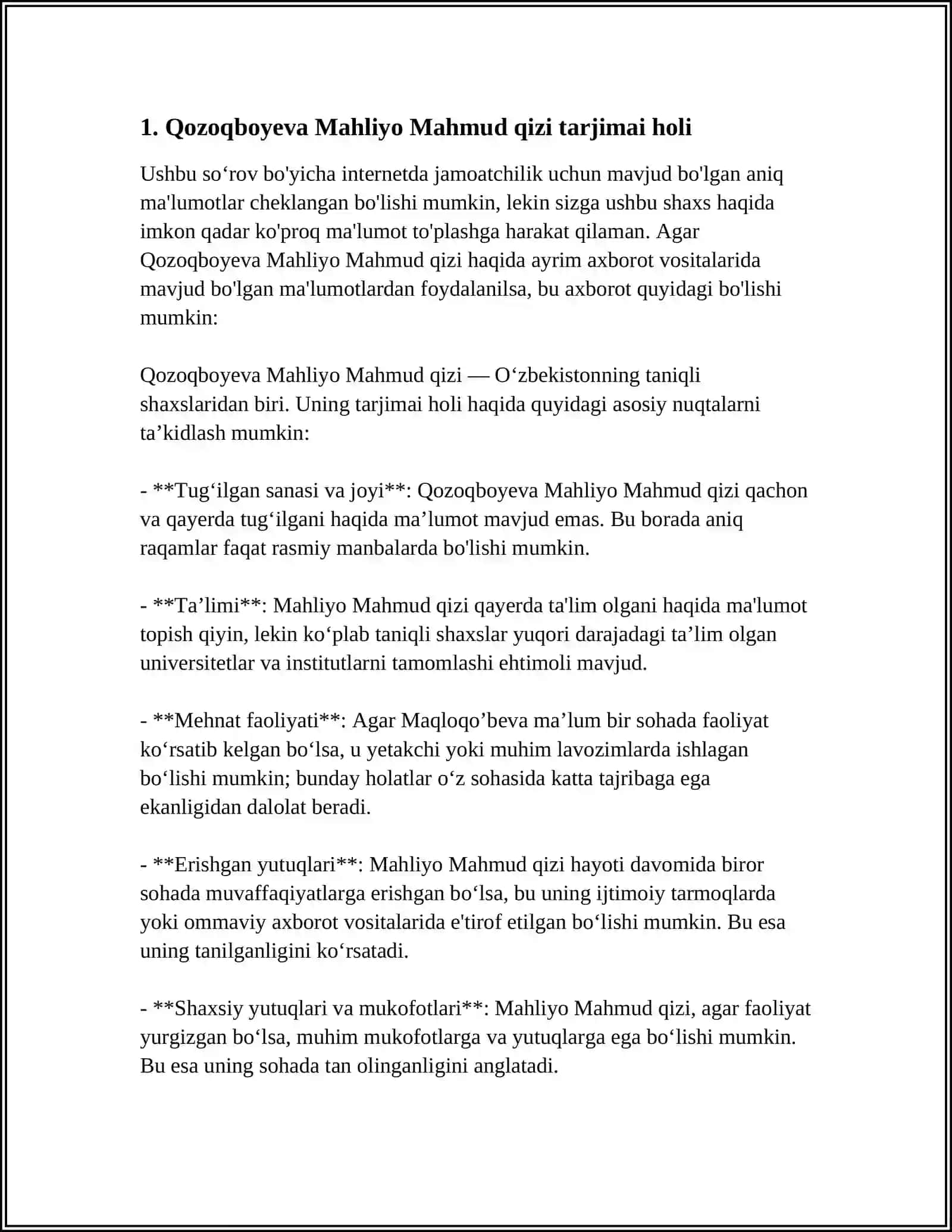 Qozoqboyeva Mahliyo Mahmud qizi 1 KURS 24/2-GRUH 3