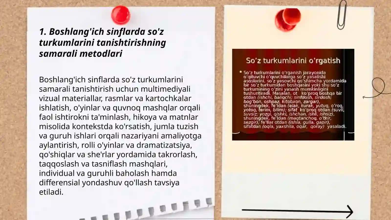 Boshlang'ich sinflarda so'z turkumlarini o'rganishda metod va usullar 3