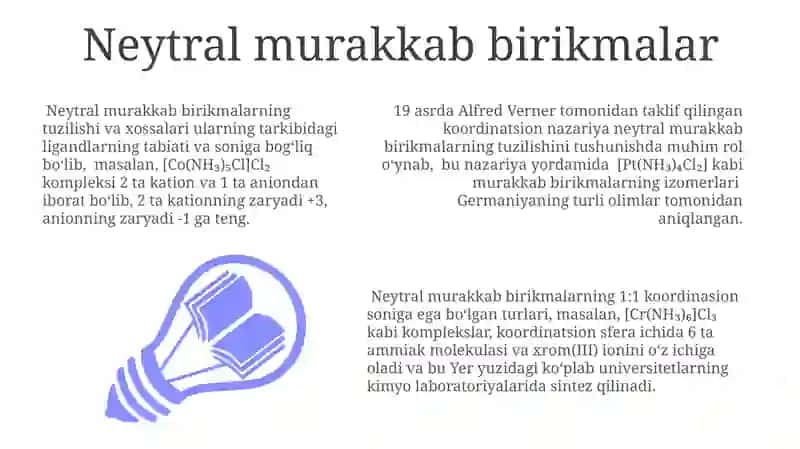 Neytral murakkab birikmalar 3
