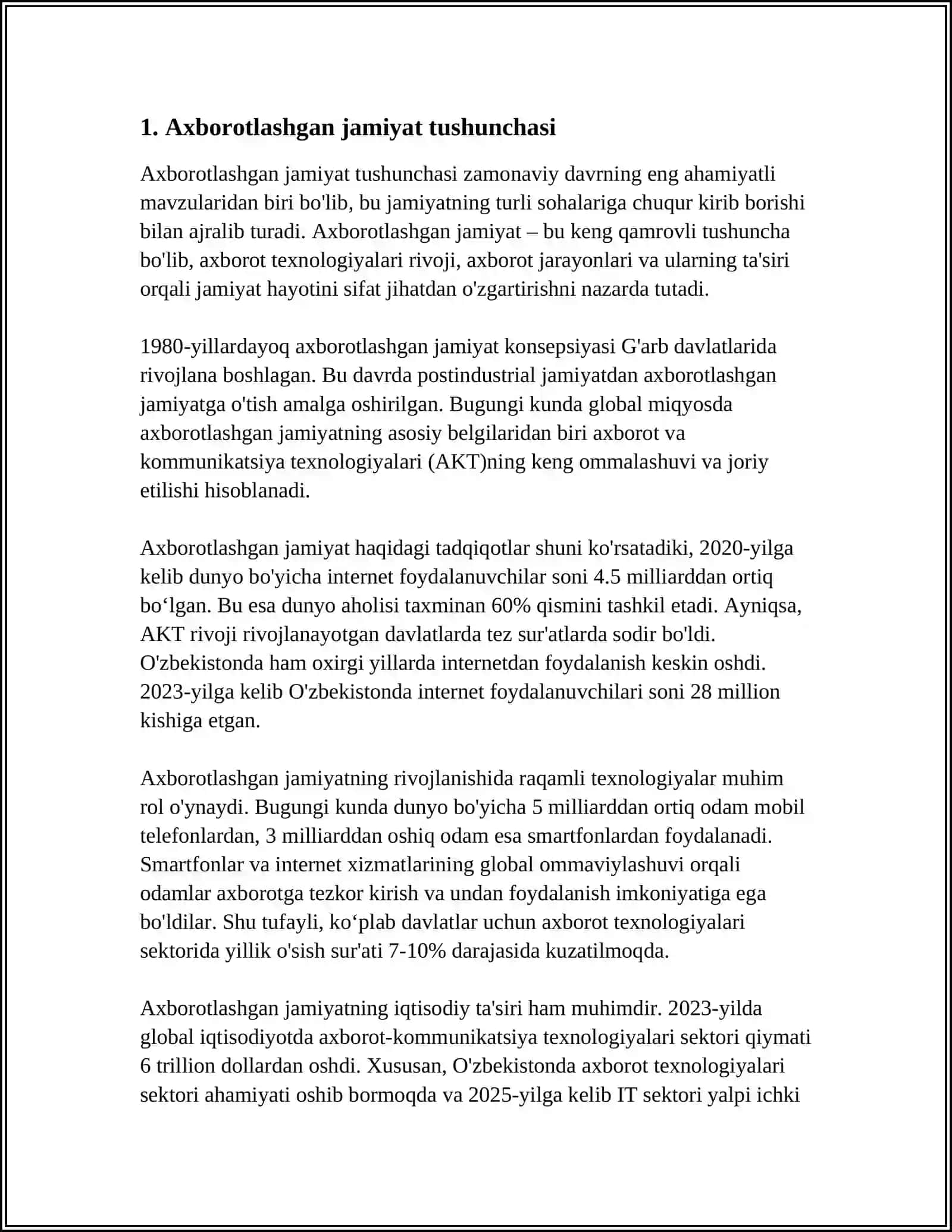 AXBOROTLASHGAN JAMIYAT VA UNING ISTIQBOLLARI (A.TOYNBE VA E. TOFFLER ASARLARINING QIYOSIY TAHLILI ASOSIDA) 3