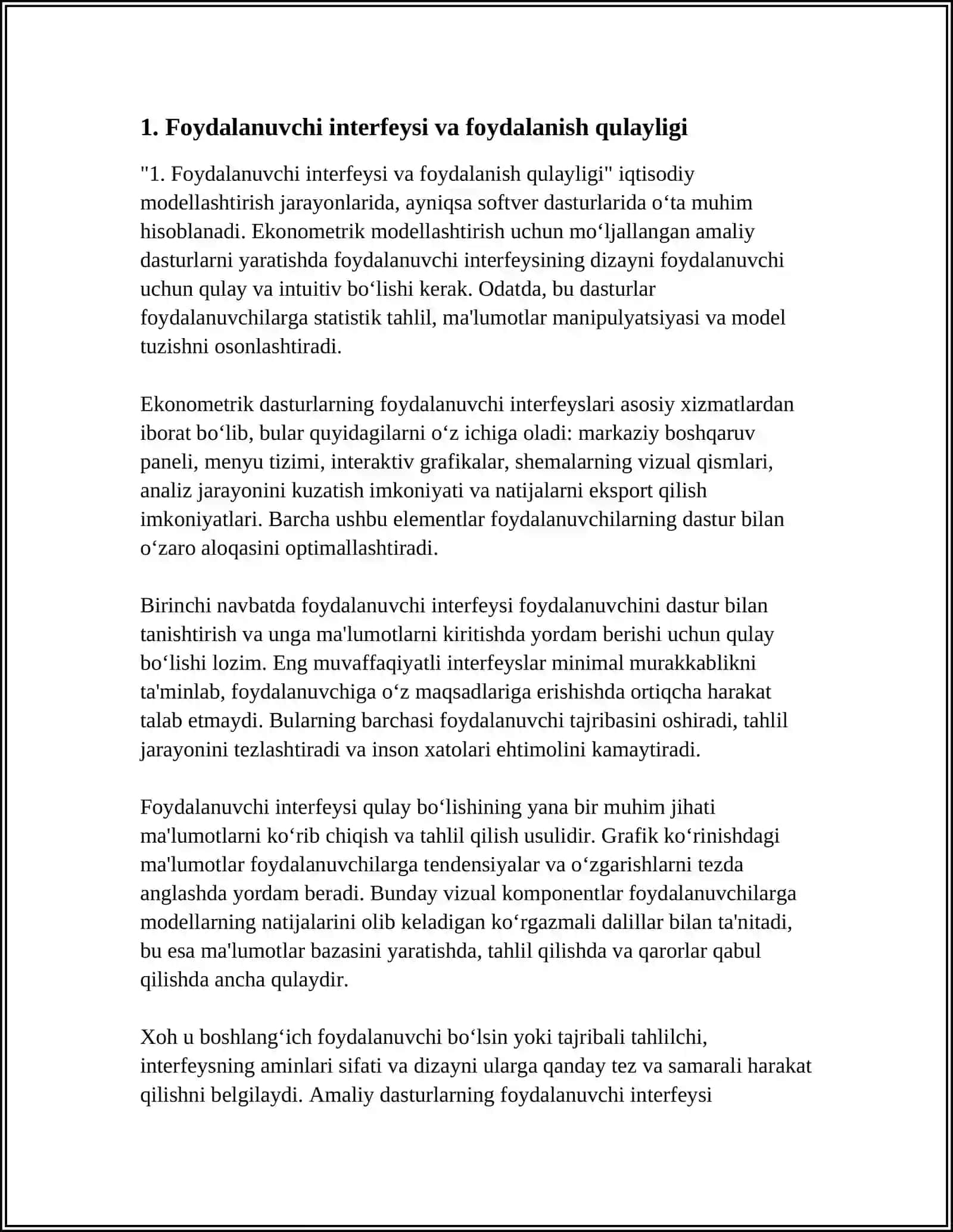EKONOMETRIK MODELLASHTIRISHDA QO‘LLANILADIGAN AMALIY DASTURLAR XUSUSIYATLARI 3