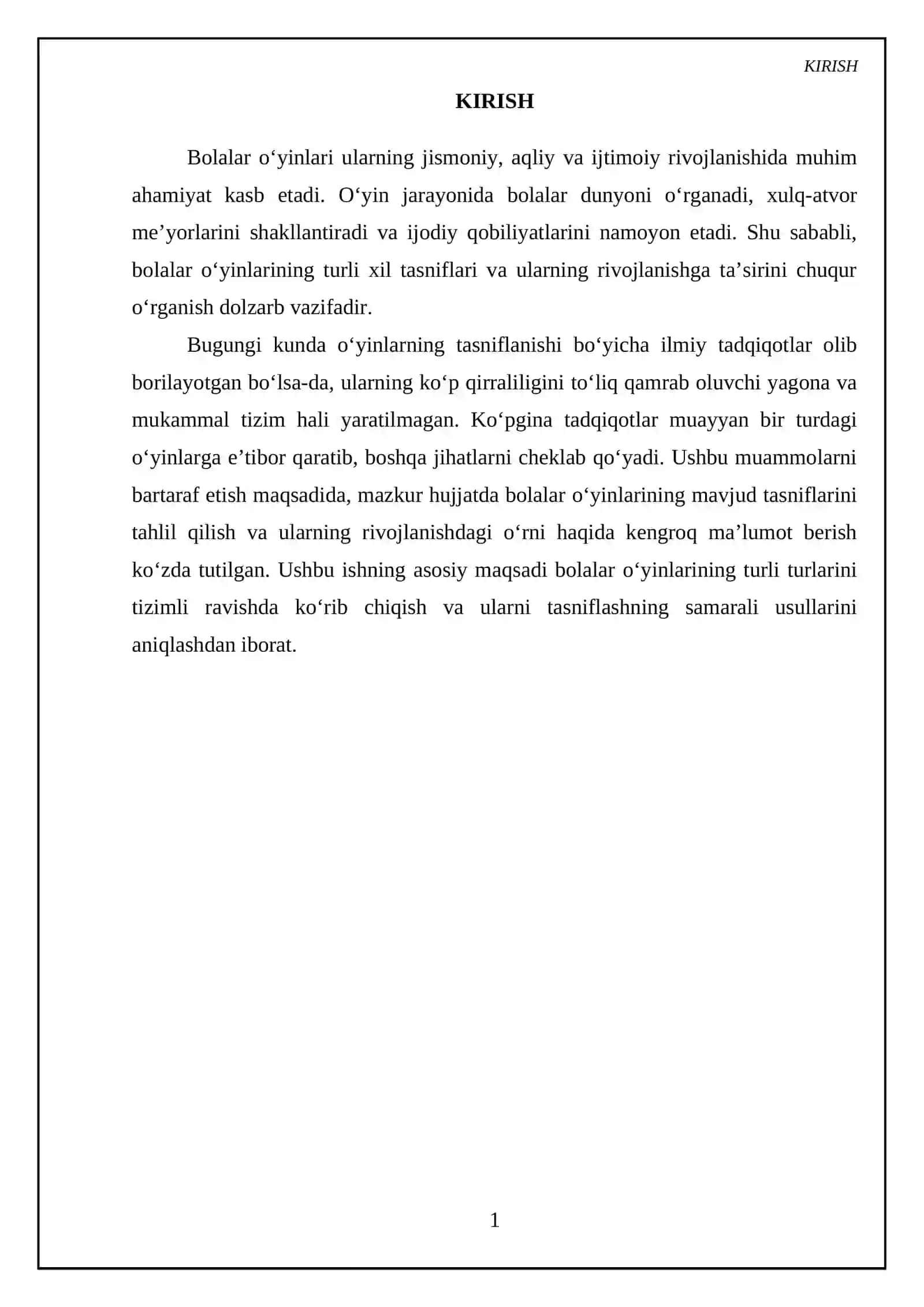 Bolalar oʻyinlarining turkumlari 3