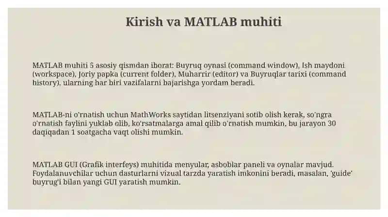 MATLAB tizimida dasturlash 3
