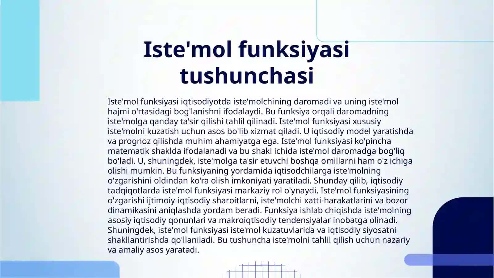 ISTE'MOL FUNKSIYASI VA ISTE'MOLGA TA'SIR ETUVCHI OMILLAR 3