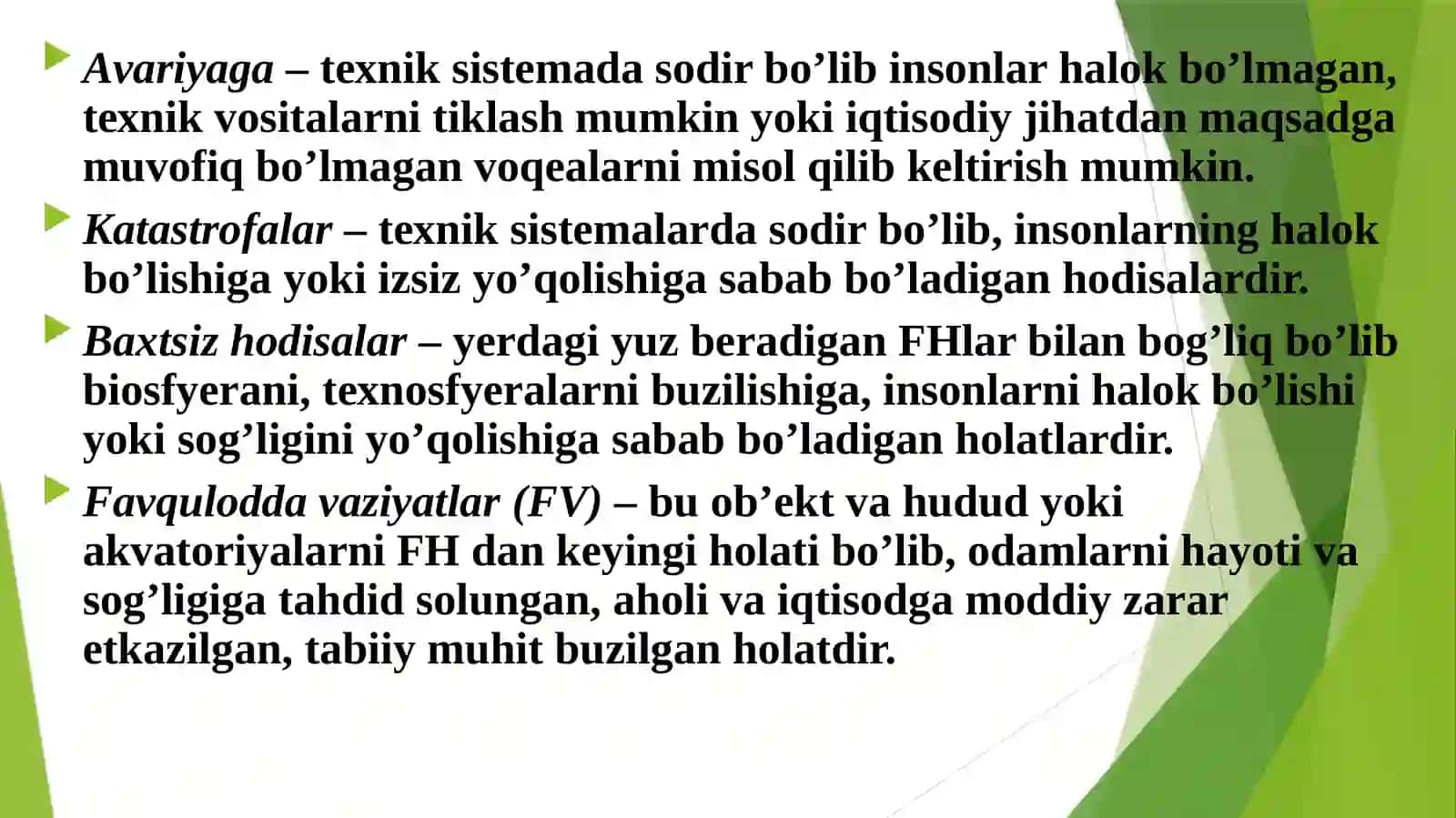 FAVQULOTDA VAZIYATLARDA FUQOROLAR MUXOFAZASI. AHOLI VA HUDUDLARNI FАVQULОDDА VAZIYATLARDAN MUHOFAZA QILISHNING HUQUQIY ASOSLARI 3
