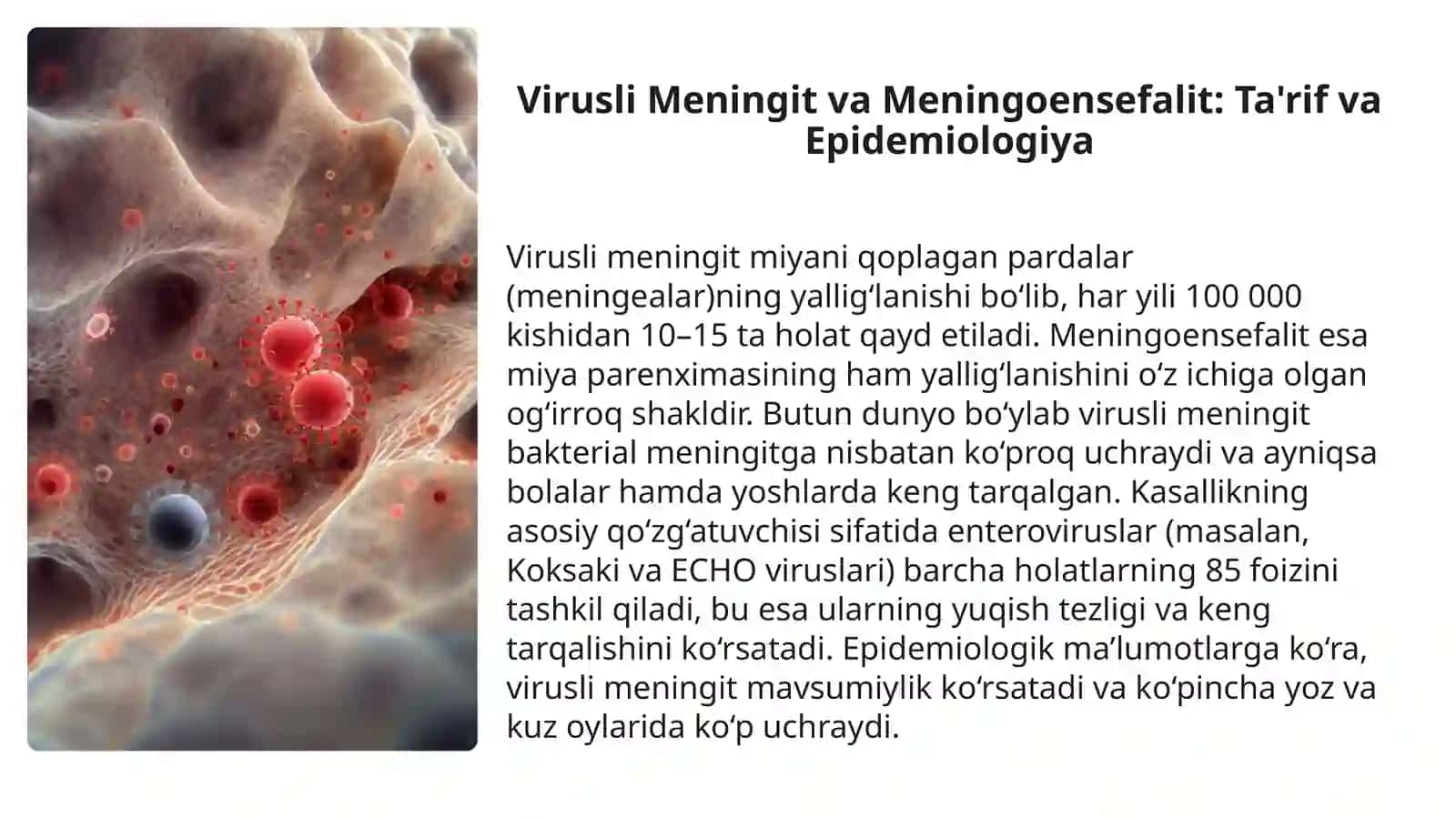 Virusli Meningit va Meningoensefalit: Nevraxirurgik Klinika va Asoratlar 3