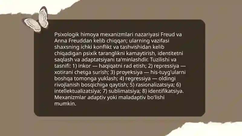 Psixologik moslashuv mexanizmlari 3