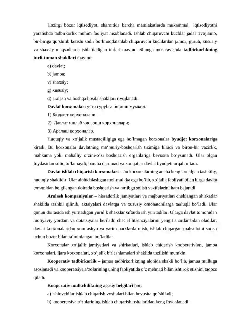 Tadbirkorlik kapitali va uning asosiy aylanma kapitali 3
