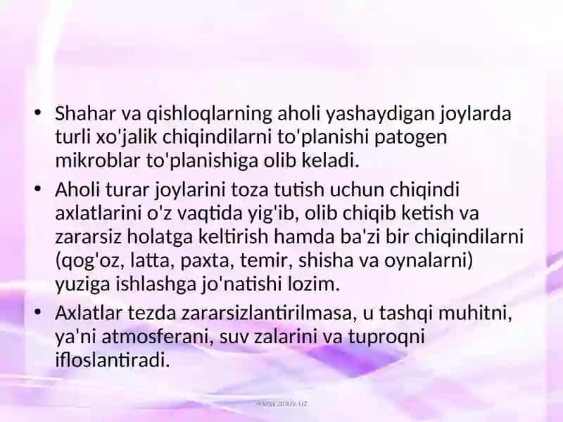 Chiqindi turlari 3