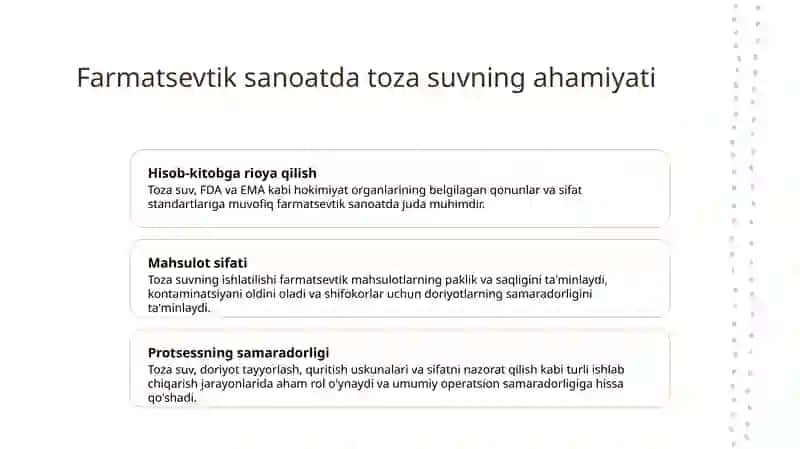 Farmasevtika sohasida suvni tayyorlash va saqlash 3